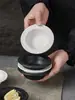 Pequeno prato de cerâmica em formato de chapéu de palha para uso doméstico, prato para vinagre, prato para temperos, prato para molho de hot pot estilo comercial, prato para petiscos