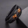 Pulsera de Piedra Ojo de Tigre de Venta Caliente Transfronteriza Europea y Americana para Hombres, Pulsera de Cuerda de Cuero Trenzada Multicapa, Pulsera de Cuero Personalizada de Moda y Versátil