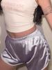 Shorts de verão estilo europeu e americano para mulheres, shorts curtos quentes, shorts esportivos de seda sexy para yoga, calças casuais de yoga