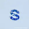 Colgantes de Letras de Concha Azul de Resina Más Vendidos, Llaveros, Collares y Otros Accesorios de Joyería DIY que Se Pueden Combinar
