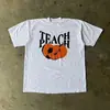 Camiseta de algodón de manga corta con cuello redondo y estampado retro clásico