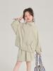 Pudding Haru Collar Coat Calças Curtas Saia 2025 Novo Terno para Meninas Casual Feminino Leve Jaqueta Terno