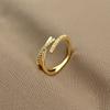 Anillo de circonita cruzada de estilo frío simple para mujer, moderno, personalizado, estilo japonés, ligero, lujoso, estilo fragante, joyería