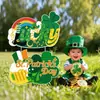 St. Decorações de Placa de Jardim para o Dia de São Patrício, Decorações de Gramado para Exterior com Gnomos, St. Estacas de Chão para o Dia de São Patrício