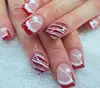 Novas Peças de Unha para Nail Art de Comércio Exterior Elementos Europeus e Americanos de Feriado de Natal Peças de Unha Quadradas de Comprimento Médio Usáveis Venda por Atacado