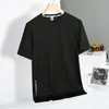Camiseta de seda helada de verano para hombre, nueva camiseta deportiva de malla fresca, fina, de media manga, suelta, de color sólido, de secado rápido