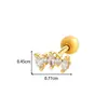 Novo Pingente de Gota d'Água com Zircônia e Inlay de Cobre Hensen Parafuso Clavo de Osso da Orelha Haste de Aço Inoxidável Piercing de Cartilagem Europeu e Americano Clavo de Orelha