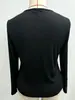 2026 Amazon Europeo y Americano Otoño/Invierno Mujer Calado Encaje Acanalado Ajustado Manga Larga Sexy Camisa Base de Encaje