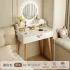 Tocador pequeño de 50 cm, diseño minimalista y moderno, adecuado para dormitorios pequeños, tocador de noche con espejo
