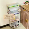 Estante de almacenamiento de frijoles, multicapa, carrito móvil, organizador de botellas dispensadoras de frijoles, estante multifuncional para aperitivos, almacenamiento de juguetes