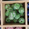 Bola de diamante incrustada con cuentas de cristal de pedrería, cuentas con agujero, cuentas espaciadoras, hechas a mano, material para colgante de pulsera de mano, accesorios de joyería DIY al por mayor