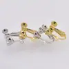 Accesorios de pendientes diy japoneses y coreanos clip de oreja de tornillo amor sin agujero en la oreja retención de color oro real de 18K clip de oreja de espiral ajustable