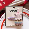 Tecido de Algodão Infantil Coreano Animal Presilha de Cabelo BB para Meninas, Casa de Renda Fofa Urso de Pelúcia Corpo Inteiro Presilha Lateral