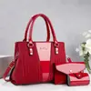 Conjunto de tres piezas de alta gama para comercio exterior, elegante y texturizado, con colores contrastantes y bolso de mano con estampado de letras, nuevo y exquisito bolso de hombro para mujer
