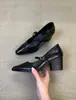 Zapatos Mary Jane retro de tacón alto para mujer, de piel suave, con punta cuadrada, diseño de una sola tira, tacón grueso y cómodos para el commuting