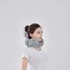Almohada en forma de U inflable a presión, almohada de viaje portátil para el cuello, almohada para siesta en la oficina, almohada de soporte para la columna cervical, con núcleo de almohada extraíble