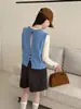 Elegante Chaleco de Punto con Abertura Trasera 2026 Otoño/Invierno Nuevo Cuello Redondo Chaleco de Punto sin Mangas para Mujer