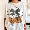 Tamanho europeu transfronteiriço2026 Halloween nova roupa de família camiseta de algodão com estampa de abóbora e rato para homens/mulheres