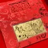 Novo 2026 Ano do Sucesso Feliz Ano Novo Moedas de Ouro Notas Bancárias de Ouro Envelopes Vermelhos Ouro Puro 999 Presente de Aniversário Atacado