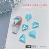 Nueva Manicura Mocha Proteína Melocotón Torcido Corazón Punta Inferior Diamante Cristal Diamante Adorno Fantasía Macarrón Corazón Uña Diamante Joyería