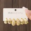 Joyas Populares Transfronterizas Set de Pendientes de Forma Geométrica Creativa Pendientes Exagerados de Múltiples Piezas Europeos y Americanos para Mujer Material Ccb