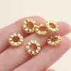 Cobre Dorado Real Conservador de Color Anillo con Agujero Grande Espaciadores Rueda Espaciadores de Circonita Cuentas para Hilo Pulsera Accesorios DIY Materiales para Cuentas