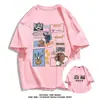Camiseta de Manga Corta Estampada de Jerry Estilo Dibujos Animados Retro Americano Peso Pesado 180g para Hombres y Mujeres, Camiseta Casual de Verano de Moda