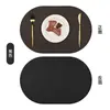 Jogos Americanos Retrô Nórdico Textura de Couro Quadrado Couro Dupla Face Mat de Jantar Ocidental Isolamento Térmico Impermeável à Prova de Óleo Mat de Mesa Venda por Atacado