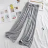 Calça Comprida Fina de Modal para Crianças no Verão, Calça Casual para Meninas, Calça de Corte Reto, Calça Pantalona para Meninas