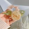 Anillo para el cabello de intestino grueso con flor de camelia de malla, cuerda para el cabello femenina, cabeza de bola, cola de caballo, cuerda para la cabeza, banda de goma con temperamento de súper hada Mori