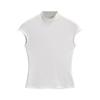 Camiseta de cuello alto con mangas cortas y volantes para mujer, estilo europeo y americano, sexy, para chica sexy, nueva primavera
