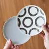 Prato Pequeno de Cerâmica Importado Japonês 14cm para Uso Doméstico, Prato de Porcelana com Cor Sob Esmalte, Lindo Prato para Lanche de Chá da Tarde, Prato Pequeno Plano