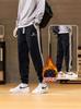 Pantalones deportivos casuales para hombre holgados talla grande Primavera y Otoño 2024 Nuevo Combinación de colores a rayas Juventud Casual Pierna Pantalones que combinan con todo