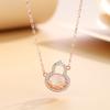 Collar de calabaza Jin Hongyu Xiangyun para mujer, de plata de ley, estilo chino, con colgante de calcedonia blanca, estilo retro nacional, lleno de diamantes, al por mayor