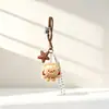Colgante de peluche de hamburguesa chirriante, oso de mantequilla, caricatura, lindo, femenino, charm para bolso, llavero para mujer