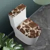 Funda de Asiento de Inodoro a Prueba de Polvo de Leopardo de Moda de Alta Elasticidad para Decoración y Protección del Hogar - Mayoreo