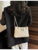 Bolsa de Corrente Bordada Matelassê de Comércio Exterior para Mulheres 2025 Nova Bolsa Quadrada Pequena Elegante com Laço Versátil Bolsa Transversal de Ombro