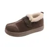 Botas de Neve de Tira Única Novas de Inverno Casuais Confortáveis Com Pelúcia Espessa Sapatos Birkenstock Quentes Antiderrapantes Resistentes ao Desgaste Leves Sapatos Femininos