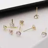 Brincos Yongyi de Joia Prata Versátil Básico Mini Zircônia de Quatro Garras Prata 925 Esterlina para Mulheres Brincos de Tarraxa 925 de Quatro Garras