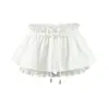 Falda Suave Dulce y Picante, Nuevo Estilo de Verano, Pantalones Cortos de Falda con Cordón de Encaje de Cintura Alta para Mujer Petite con Diseño de Capullos de Flor, Falda Corta para Mujer