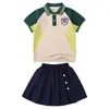 Uniformes Escolares 2025 Uniformes de Jardim de Infância Verão Novo Esportivo Manga Curta Conjunto de Duas Peças Uniformes de Estudante Atacado