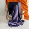 Cachecol de inverno de comércio exterior, estilo xadrez britânico, imitação de cashmere, unissex, com toque luxuoso, versátil, grosso, quente e com franjas