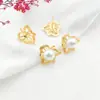 Aretes de Clavo Huecos con Forma de Hoja Dorados en Cobre con Retención de Color Fuerte Accesorios para Pendientes Hechos a Mano DIY Materiales Simples y Versátiles