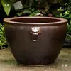 Jarrón de Tanque de Peces Dorados de Cerámica Jingdezhen para Loto Nenúfar Tortuga Koi Caligrafía y Pintura Tanque Tanque de Agua Extra Grande Patio Sala de Estar