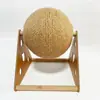 Pelota Triangular para Rascar Gatos para Autoentretenimiento, Todo en Uno: Pelota Envuelta en Sisal + Base de Madera Maciza, Sin Olor, Segura y Duradera