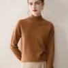 Suéter 100% Cachemir Puro Cuello Medio Alto Otoño/Invierno Primera Línea Listo para Usar Casual Tejido Holgado Capa Base