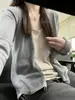 Cárdigan Ligero de Punto Suave y Amigable con la Piel con Protección Solar para Mujer, Camisa Holgada Transpirable Chic de Verano para Aire Acondicionado, Prenda Exterior de Manga Larga
