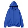 Comércio Exterior Europeu e Americano Masculino e Feminino Mesmo Estilo Cardigã com Zíper Moletom com Capuz Cor Pura Roupa Esportiva Outono e Inverno Lã Solto Top