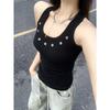 Comércio Exterior Foto Real Algodão Verão Roupa Exterior Esportes Regata I-Shapes Feminina Slim-fit Combina com Tudo Top Sem Mangas com Costas Bonitas