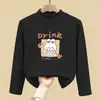 Roupa térmica feminina com forro de fleece, novo estilo outono e inverno 2026, segunda pele infantil de manga comprida, camiseta interna escovada para meninas